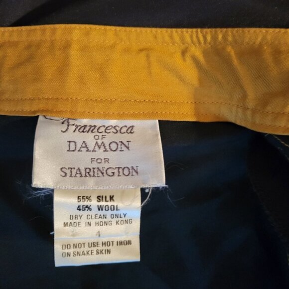 Vintage Francesca of Damon For Starington Shirt 4 Black with Snake Skin - Picture 2 of 5